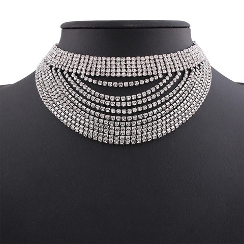 New Multi-layer Crystal Rhinestone Collare Chokers Necklace CODE: KAR2635