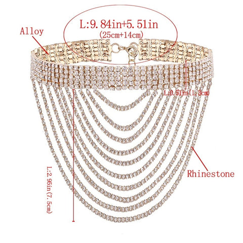 New Multi-layer Crystal Rhinestone Collare Chokers Necklace CODE: KAR2635