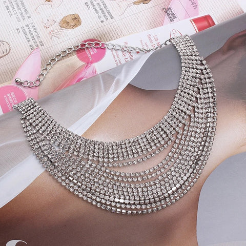 New Multi-layer Crystal Rhinestone Collare Chokers Necklace CODE: KAR2635