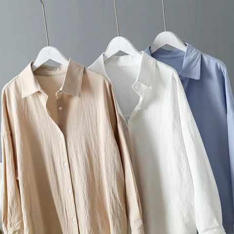 New Casual Vintage Oversized Midi Robe Loose Shirt Dress CODE: KAR2645