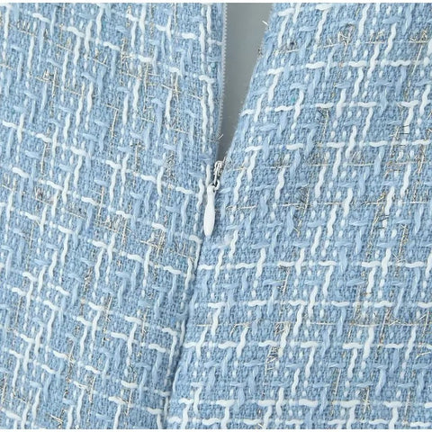 New Autumn Peter Pan Collar Fringes Gingham Pearl Button Long Sleeve Flash Dress CODE: KAR2648