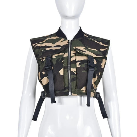 New Fashion Camouflage Patchwork Flared High Elastic Waist Skinny Pant Set CODE: KAR2660
