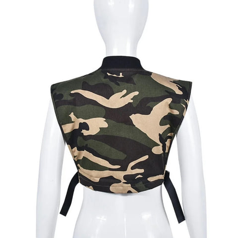 New Fashion Camouflage Patchwork Flared High Elastic Waist Skinny Pant Set CODE: KAR2660