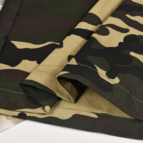 New Fashion Camouflage Patchwork Flared High Elastic Waist Skinny Pant Set CODE: KAR2660