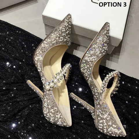 New Luxury Elegant Rhinestone Pumps Pointed Toe High Heel CODE: KAR2661