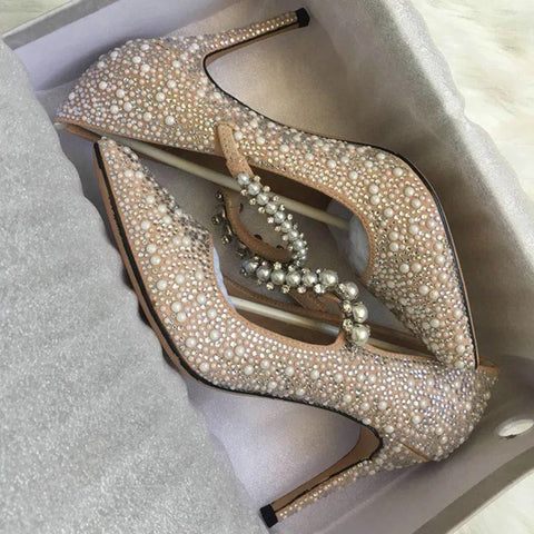New Luxury Elegant Rhinestone Pumps Pointed Toe High Heel CODE: KAR2661