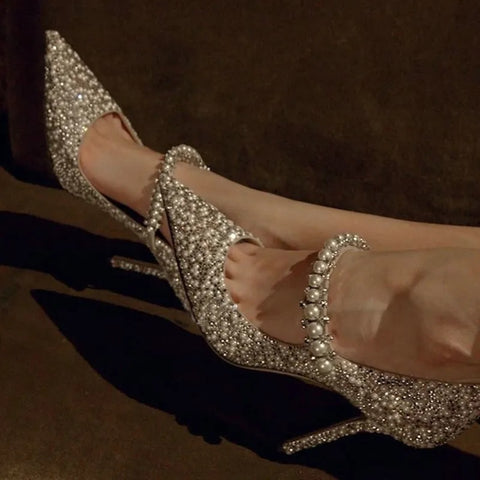 New Luxury Elegant Rhinestone Pumps Pointed Toe High Heel CODE: KAR2661