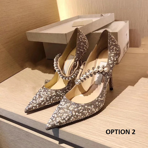 New Luxury Elegant Rhinestone Pumps Pointed Toe High Heel CODE: KAR2661