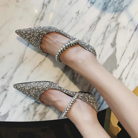 New Luxury Elegant Rhinestone Pumps Pointed Toe High Heel CODE: KAR2661