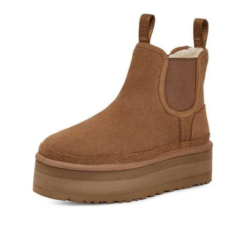 New Classic Suede Fur Plush Warm Slip-On Platform Ankle Boot CODE: KAR2663