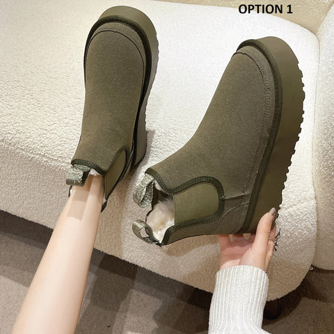 Suede Fur Plush Warm Slip-On Platform Ankle Boot SIZE: 40 CODE: READY1395