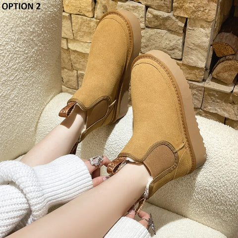 New Plush Warm Slip-On Platform Ankle Boot SIZE: 40 CODE: READY1354