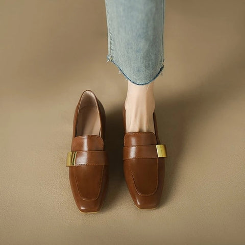 New Autumn Fashion Square Head Thick Heel CODE: KAR2665