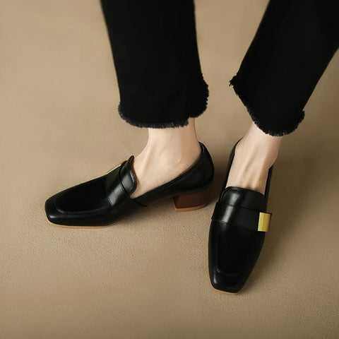 New Autumn Fashion Square Head Thick Heel CODE: KAR2665
