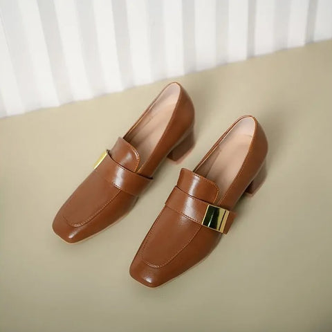 New Autumn Fashion Square Head Thick Heel CODE: KAR2665
