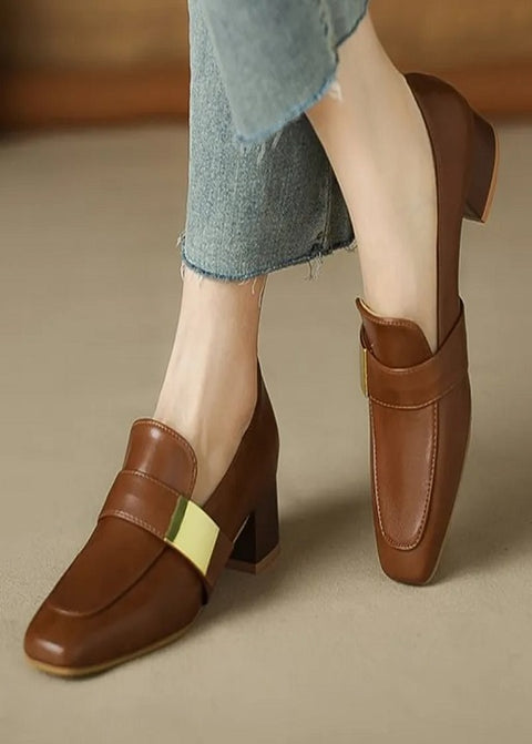 New Autumn Fashion Square Head Thick Heel CODE: KAR2665