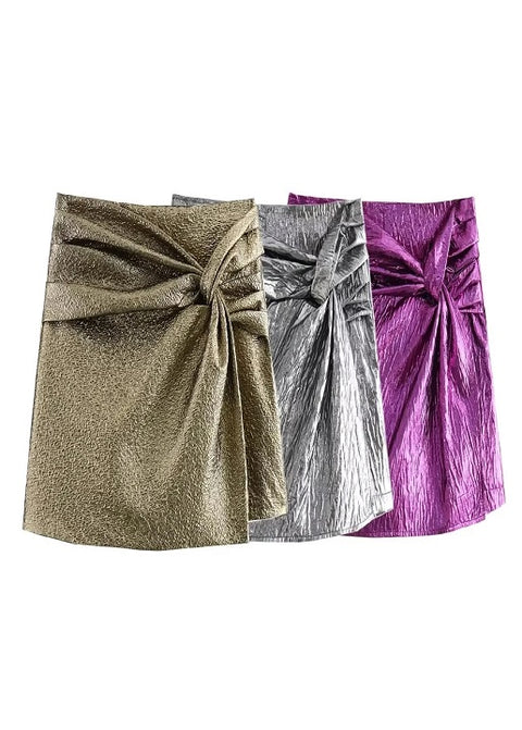 New Elegant Skort Pleated High Waist Knot Mini Skirt CODE: KAR2668