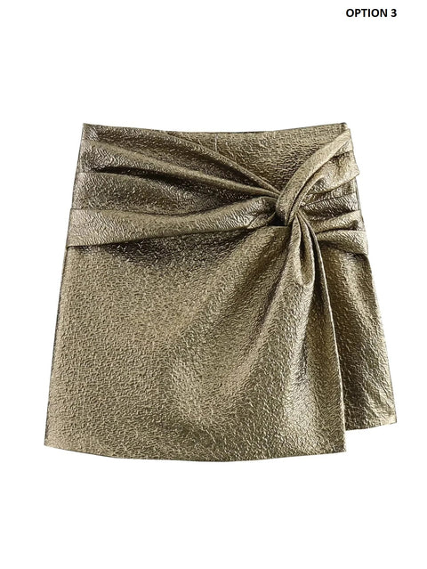 New Elegant Skort Pleated High Waist Knot Mini Skirt CODE: KAR2668