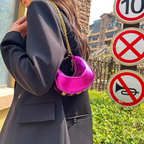 New Summer Fashion Luxury Designer Mini Saddle Chain Crossbody Bag CODE: KAR2669