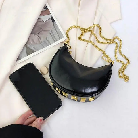 New Summer Fashion Luxury Designer Mini Saddle Chain Crossbody Bag CODE: KAR2669
