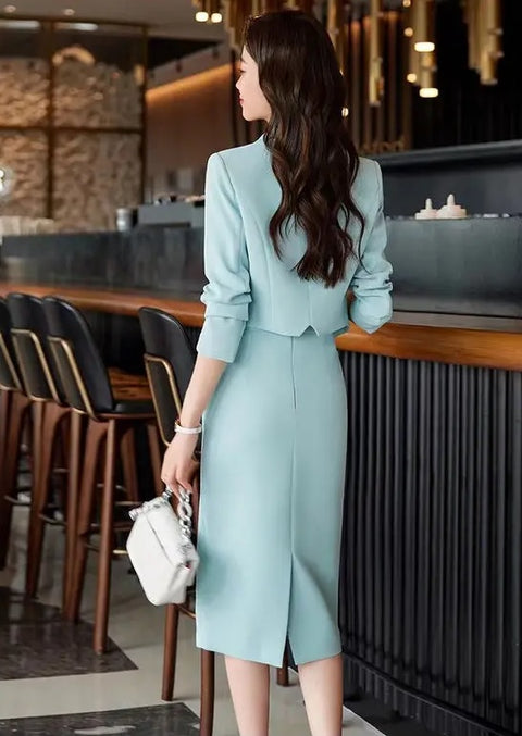New High-end Short Jacket Half Skirt Two Piece Set CODE: KAR2678