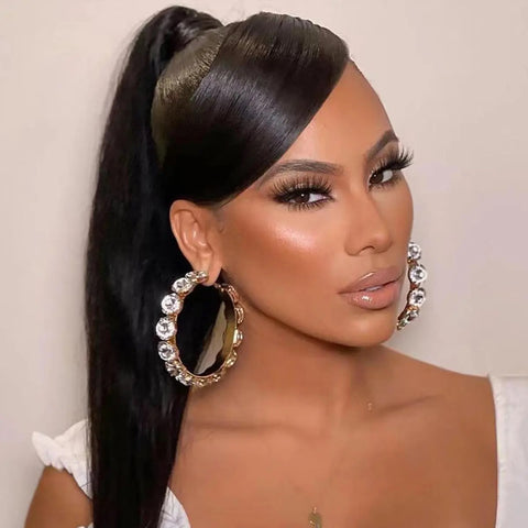 New Rhinestone Hoop Fashion Crystal Hot Selling Big Earring CODE: KAR2682