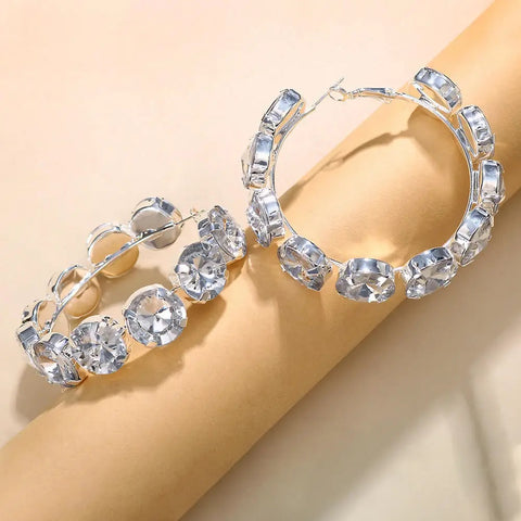 New Rhinestone Hoop Fashion Crystal Hot Selling Big Earring CODE: KAR2682