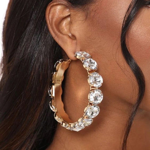New Rhinestone Hoop Fashion Crystal Hot Selling Big Earring CODE: KAR2682