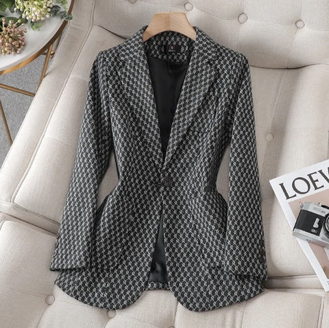 New Arrival Autumn Winter Casual Long Sleeve Single Button Slim Jacket CODE: KAR2683