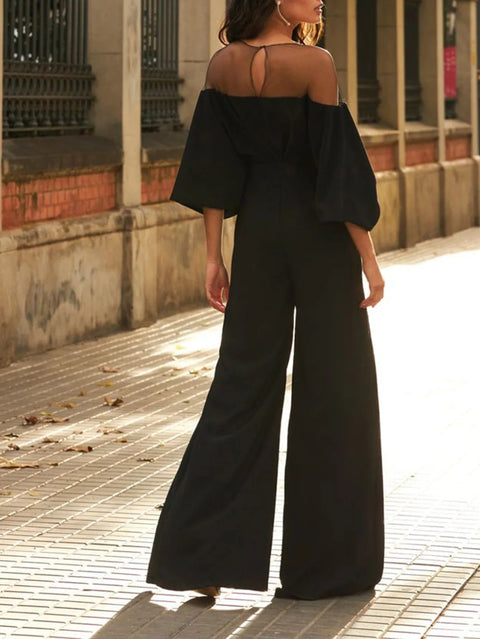 New Fashion Elegant Long Pant Short Sleeve Loose Jumpsuit CODE: KAR2688
