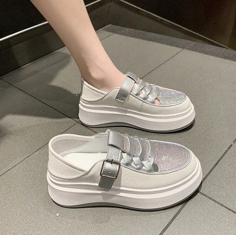 New Summer Fashion Crystal Breathable Thick Soled Sneakers Hollow Shoe CODE: KAR2689
