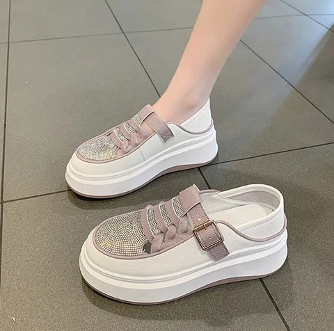 New Summer Fashion Crystal Breathable Thick Soled Sneakers Hollow Shoe CODE: KAR2689