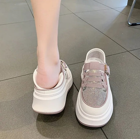 New Summer Fashion Crystal Breathable Thick Soled Sneakers Hollow Shoe CODE: KAR2689