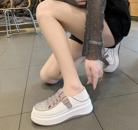 New Summer Fashion Crystal Breathable Thick Soled Sneakers Hollow Shoe CODE: KAR2689