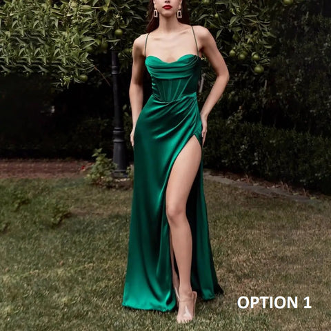 New Elegant Lace-Up Side Split Chest Wrap Backless  Maxi Dress CODE: KAR2696