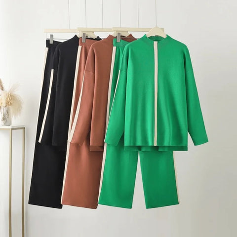 New Winter Fashion Turtleneck Sweater + Shaking Wide Leg 2 Pieces Set CODE: KAR2700