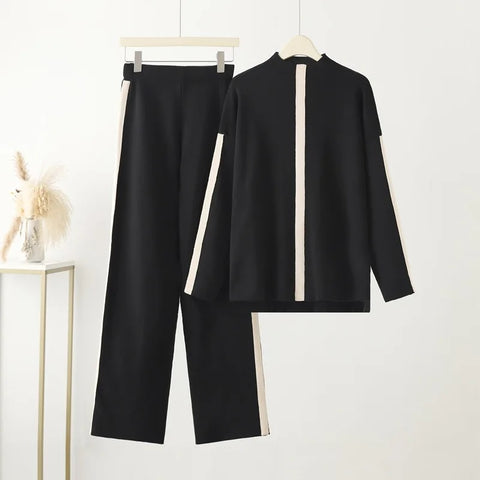 New Winter Fashion Turtleneck Sweater + Shaking Wide Leg 2 Pieces Set CODE: KAR2700