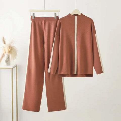 New Winter Fashion Turtleneck Sweater + Shaking Wide Leg 2 Pieces Set CODE: KAR2700