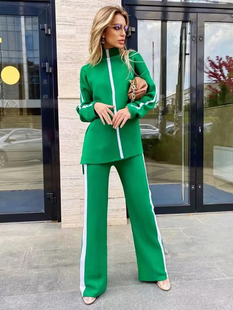 New Winter Fashion Turtleneck Sweater + Shaking Wide Leg 2 Pieces Set CODE: KAR2700