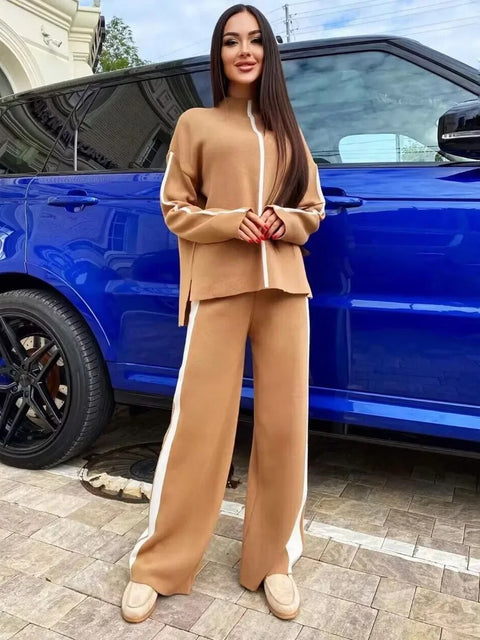 New Winter Fashion Turtleneck Sweater + Shaking Wide Leg 2 Pieces Set CODE: KAR2700