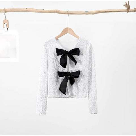 New Tie-front Sequined Outerwear CODE: READY1107