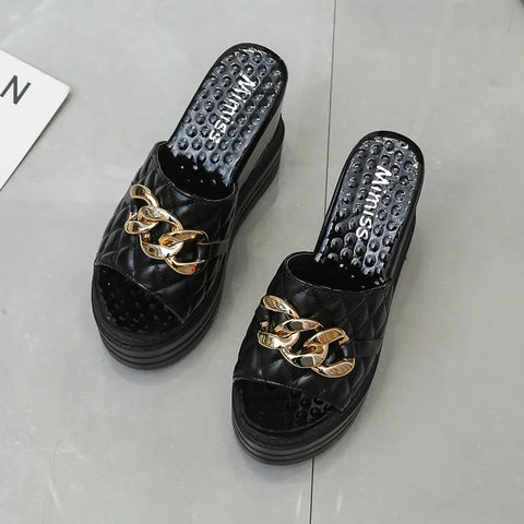 New Metain Chain Super High Platform Slipper CODE: KAR2705