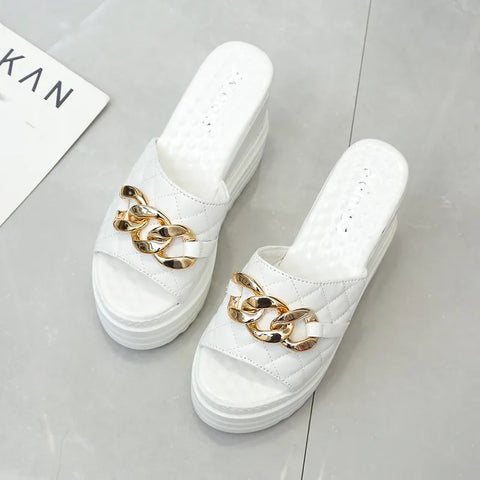 New Metain Chain Super High Platform Slipper CODE: KAR2705
