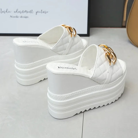 New Metain Chain Super High Platform Slipper CODE: KAR2705