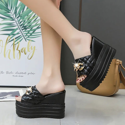New Metain Chain Super High Platform Slipper CODE: KAR2705