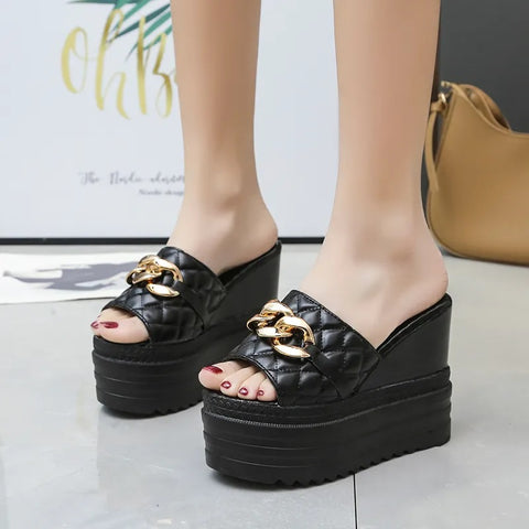 New Metain Chain Super High Platform Slipper CODE: KAR2705