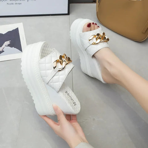 New Metain Chain Super High Platform Slipper CODE: KAR2705