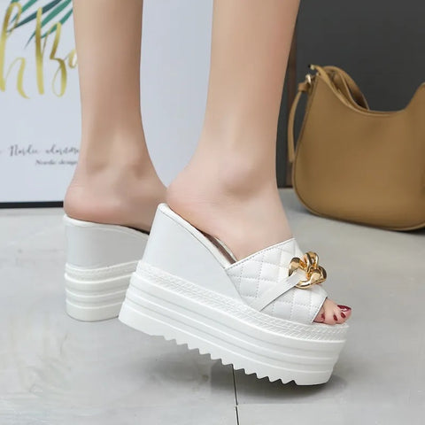 New Metain Chain Super High Platform Slipper CODE: KAR2705
