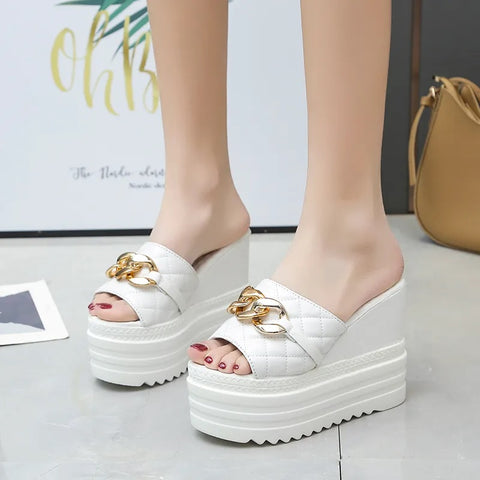 New Metain Chain Super High Platform Slipper CODE: KAR2705
