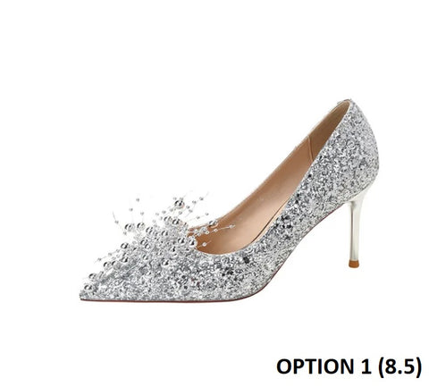 New Sexy fashion Pumps Sequined Pointed Toe Slip-On String High Heel CODE: KAR2707